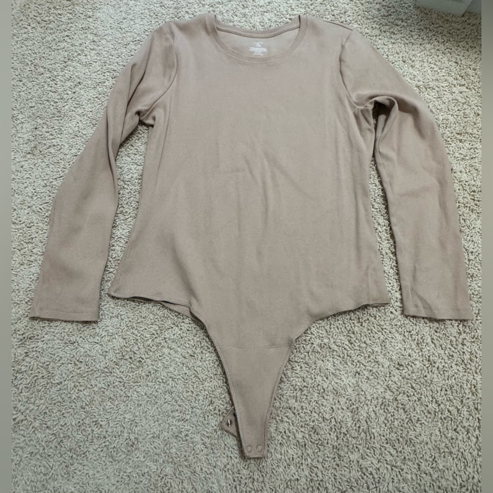 NUUDS Long Sleeve Ribbed Crewneck Bodysuit XXL
